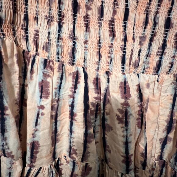 NWOT Torrid Pink Tie Dye Stripe Sleeveless Smocked Babydoll Tank Top Size 1 - Picture 11 of 14